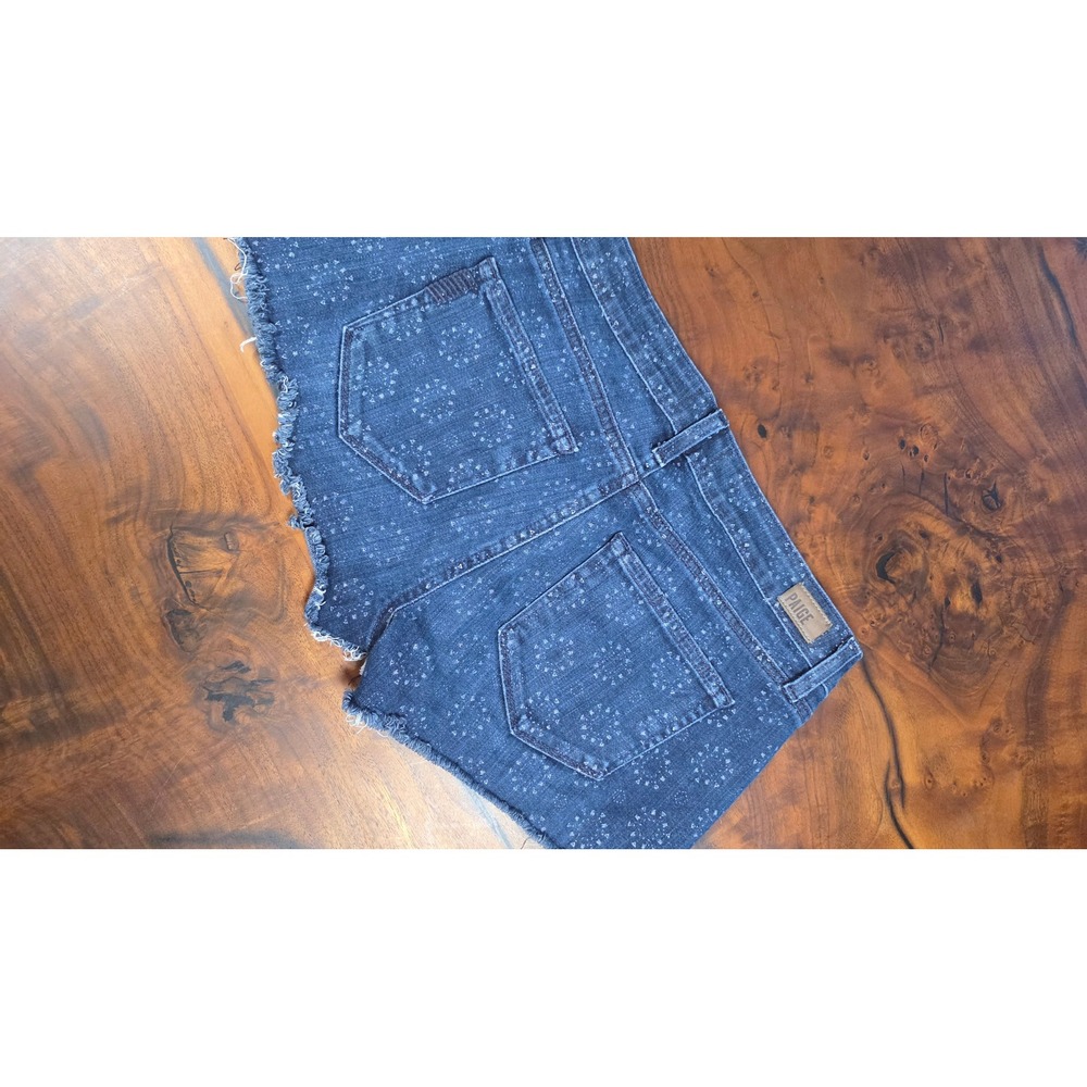 Paige ANTHROPOLOGIE Geometric Medallion Print Raw Hem Cut Off Shorts Size 26 - Picture 6 of 8